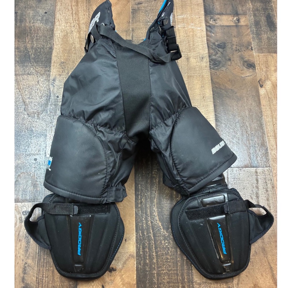 Bauer Prodigy Hockey Pants Shin Guard Combo Youth Large Black Pre-owned 1046248